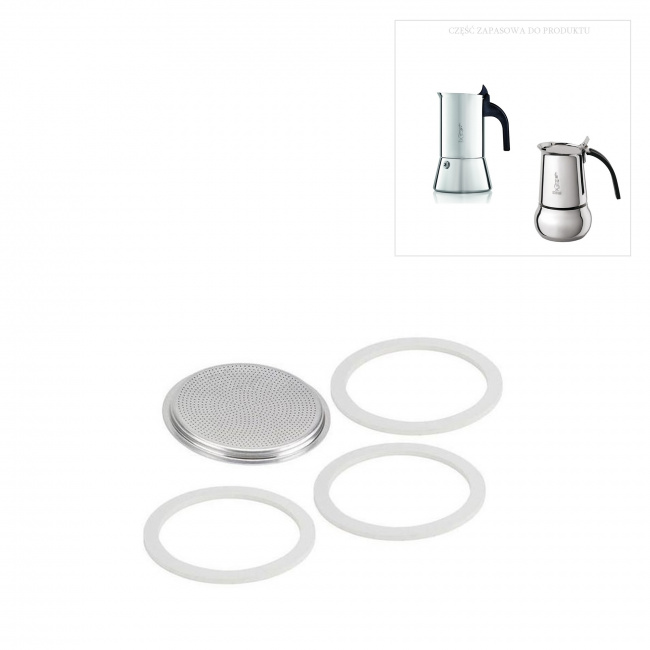 Set of Seals for Stainless Steel Kitty/Musa/Venus Coffee Makers (10 cups) 4 Pieces - 1