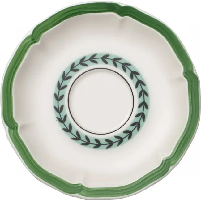 Spodek French Garden Green Line 17cm do filiżanki śniadaniowej
