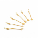 Set of 6 Gold Fashion Cocktail Forks - 2