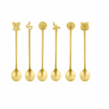 Set of 6 Party Fashion Gold Teaspoons - 1