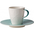 Caffe Club Floral Touch of Ivy 100ml espresso cup with saucer - 1