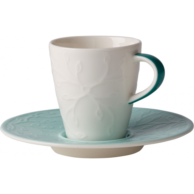 Caffe Club Floral Touch of Ivy 100ml espresso cup with saucer - 1