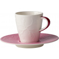 Caffe Club Floral Touch of Rose 100ml espresso cup with saucer - 1