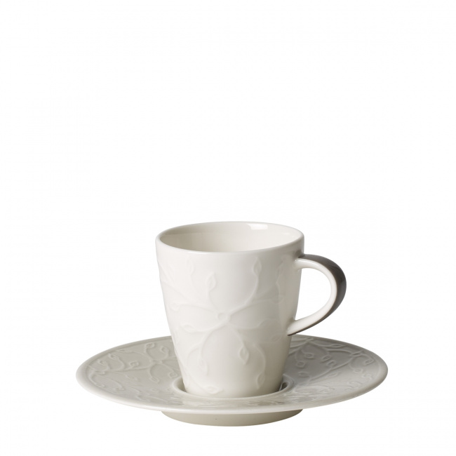 Caffe Club Floral Touch of Smoke 100ml espresso cup with saucer - 1