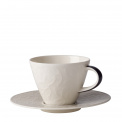 Caffe Club Floral Touch of Smoke 220ml coffee cup with saucer - 1