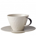 Caffe Club Floral Touch of Smoke 390ml breakfast cup with saucer - 1