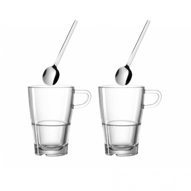 Set of 2 Senso 350ml Coffee Cups + Spoons - 1