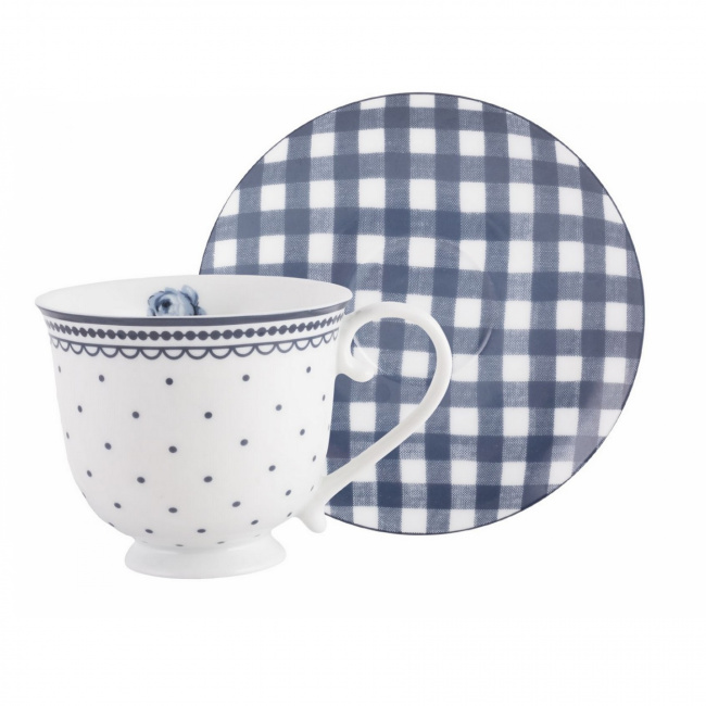 Ditsy Floral 200ml Indigo Coffee/Tea Cup with Saucer - 1