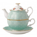 Polka Rose Tea for One Pot with Cup - 1