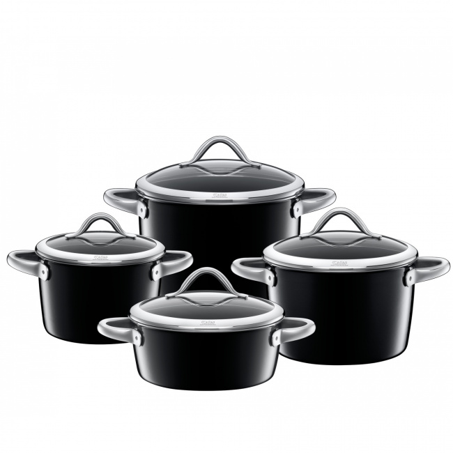 Vitaliano Nero Cookware Set 8 Pieces