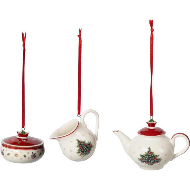 Set of 3 Toy's Delight Decoration Ornaments 6cm Coffee Service