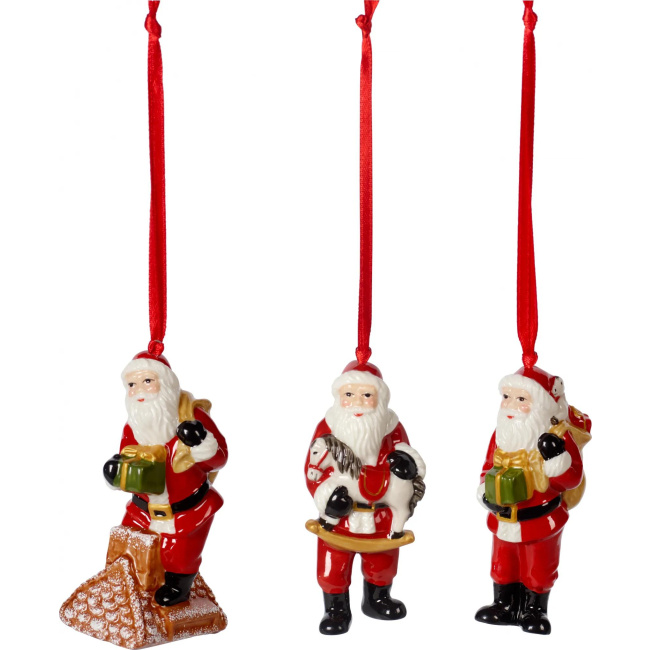 Komplet 3 zawieszek Nostalgic Ornaments mikołaje