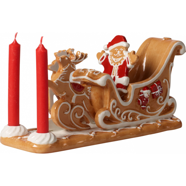 Santa Claus Sleigh Candleholder Winter Bakery Decoration 23x10cm - 1