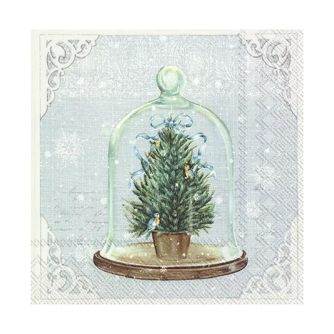 Christmas Tree Under Glass Paper Napkins 33cm - 1