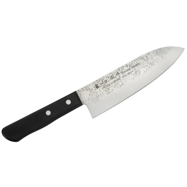 Satake Nashiji Black Pakka 17cm Santoku Knife