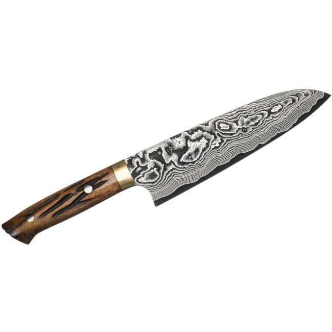 Nóż YBB 18cm Santoku ręcznie kuty