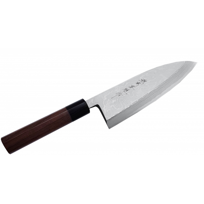 Nóż Shirogami Satin Damascus 18cm Deba - 1