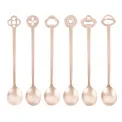Set of 6 Oriental Party Antique Champagne Teaspoons - 1