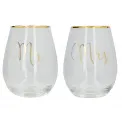 Komplet 2 szklanek Mr and Mrs do wina 590ml - 1