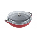 Garnek żeliwny Braiser 30cm 3,5l z pokrywą czerwony - 1