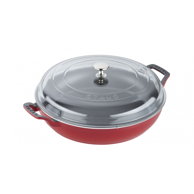Garnek żeliwny Braiser 30cm 3,5l z pokrywą czerwony - 1