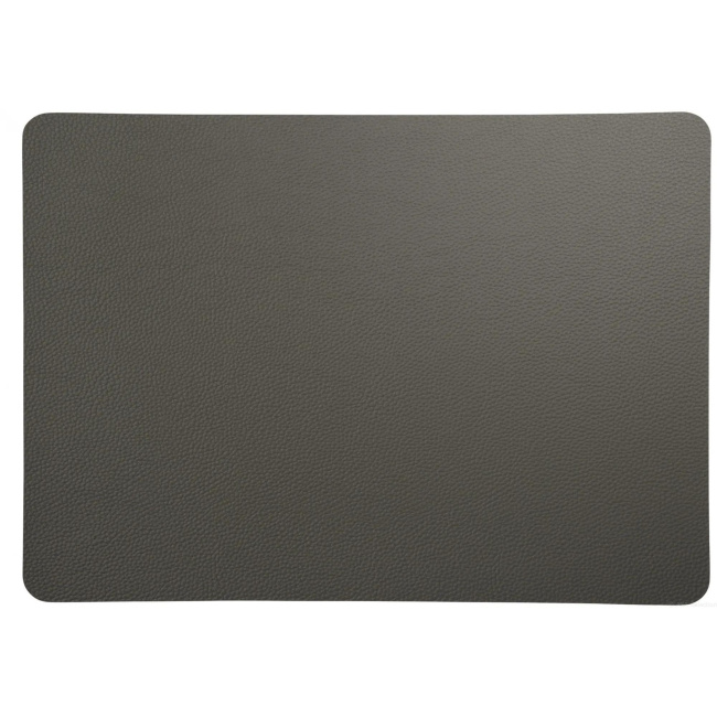 Leather Rough Placemat 46x33cm Graphite Faux Leather