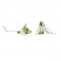 Set of 2 Mini Flower Bells Hanging Decorations Snowdrop 4cm - 1