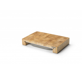 Deska z drewna kauczukowego 39x27x6,5cm z wysuwaną tacą
