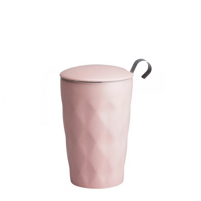 Kubek z zaparzaczem 350ml lux crystal rose - 1