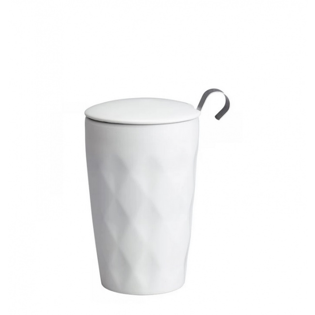 Lux Crystal White Mug with Infuser 350ml - 1