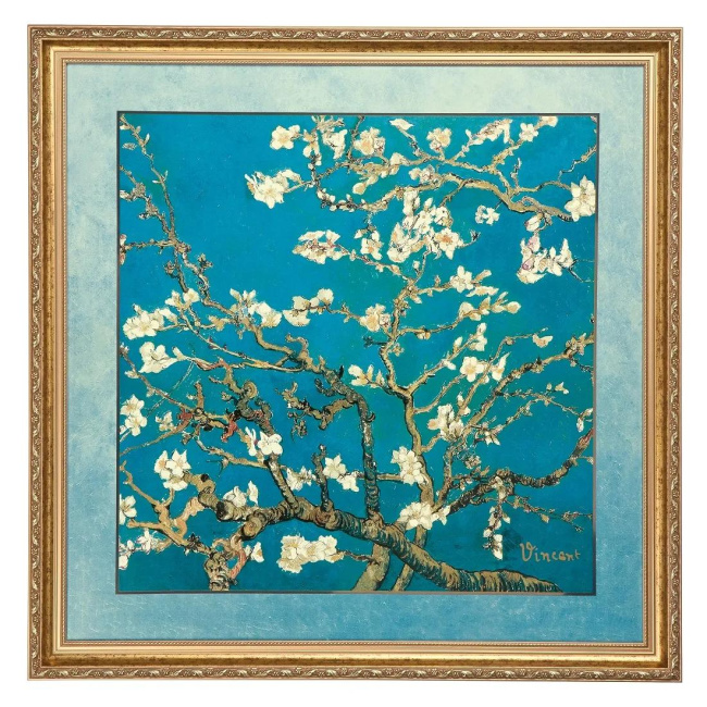 Almond Tree Painting 68x68cm Blue