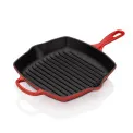 Patelnia żeliwna 26cm grillowa wiśniowa - 1