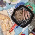 Patelnia żeliwna 26cm grillowa wiśniowa - 10