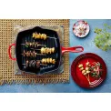 Patelnia żeliwna 26cm grillowa wiśniowa - 9