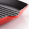 Patelnia żeliwna 26cm grillowa wiśniowa - 3