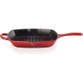 Patelnia żeliwna 26cm grillowa wiśniowa - 6