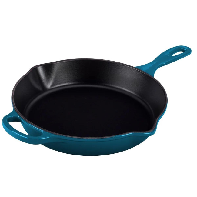High Deep Teal Cast Iron Pan 26cm