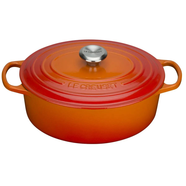 Oval Cast Iron Roasting Pan 29cm 4.7l Flame