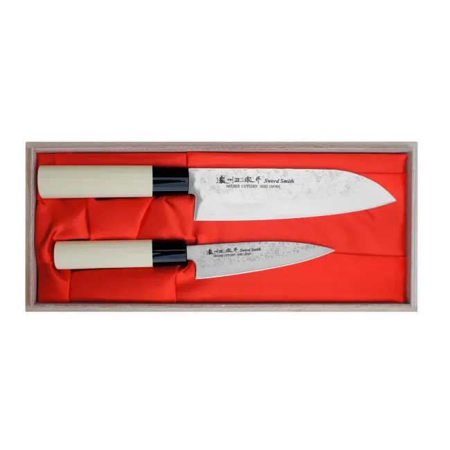 Zestaw 2 noży Nashiji Natural Santoku + uniwersalny