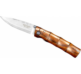 Nóż składany Mcusta Shinra Emotion Iron wood Damascus
