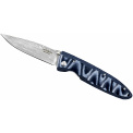 Mcusta Classic Wave Blue Micarta Damascus Folding Knife - 1