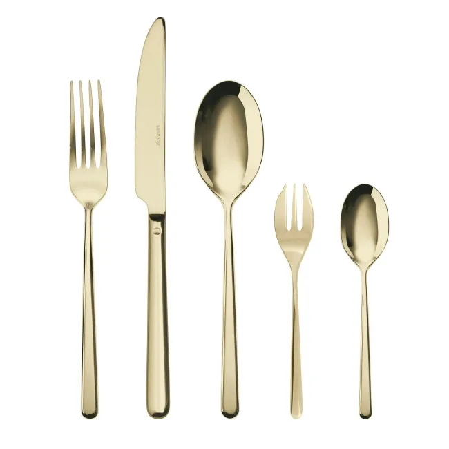 Zestaw sztućców Linear PVD 30 elementów (6 osób) Champagne