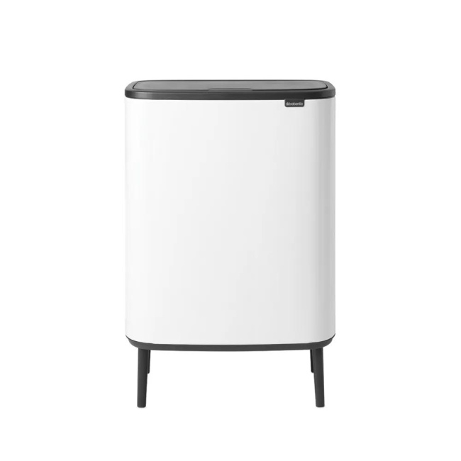 Bo Touch Hi 60L White Waste Bin
