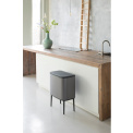 Kosz Bo Touch 11+23l do segregacji Platinum - 4
