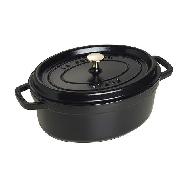 Cocotte Oval 4.2l 29cm Black Cast Iron Pot