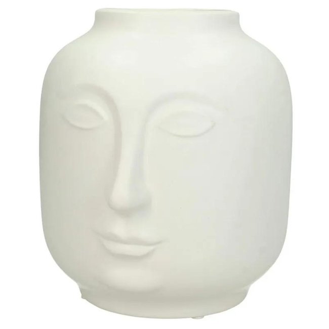 Face Vase 19x17cm White