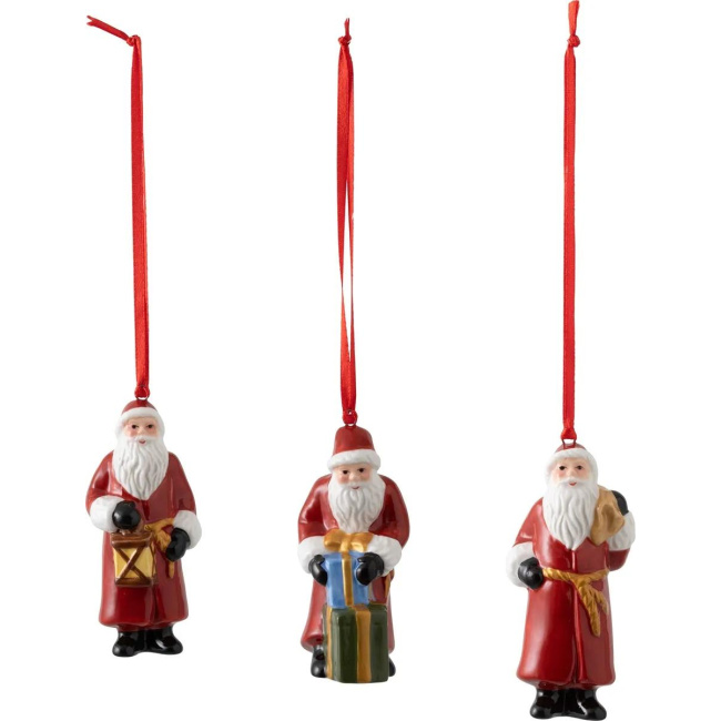 Set of 3 Nostalgic Ornaments Santa Claus