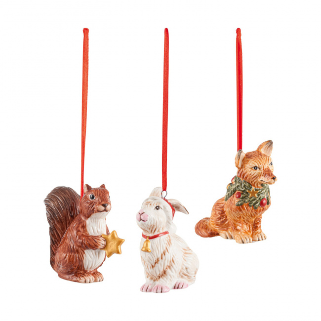 Komplet 3 zawieszek Nostalgic Ornaments zwierzęta 