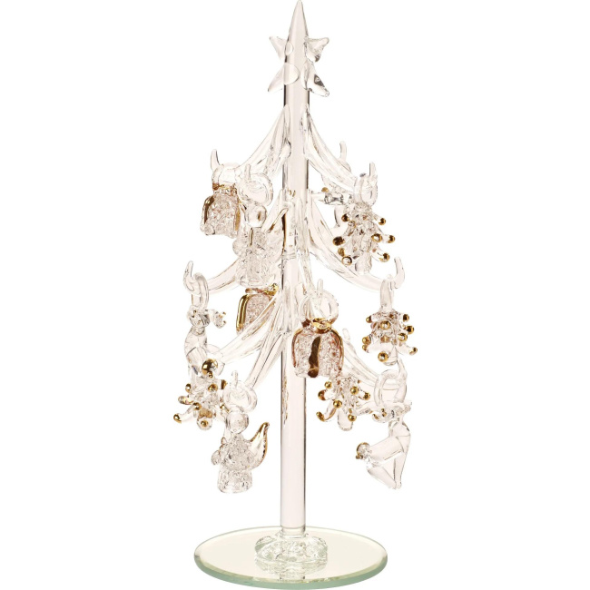 Glass Christmas Tree with Decorations