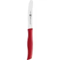 Twin Grip Universal Serrated Knife 12cm Red - 1